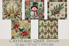Christmas Quilt Art Decor Printable, 12 jpg Product Image 1