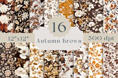 Seamless Pattern &quot;Autumn Brown&quot; - 16 jpg Product Image 1