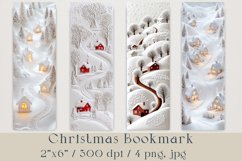 Christmas White Winter Village Bookmark, 4 png, jpg files Product Image 1