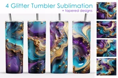 Glitter Tumbler Sublimation | Acrylic paints Skinny Tumbler Product Image 1