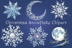 Christmas Snowflake Clipart - 30 png Product Image 1