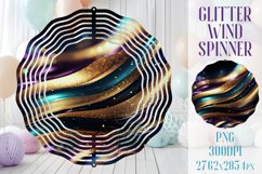 Wind Spinner Sublimation|Glitter Golden wave stripes Spinner Product Image 1