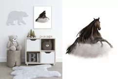 Watercolor horse, animal sublimation design png Product Image 3