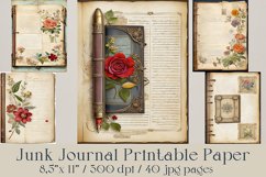 Junk Journal "Heritage" printable ephemera - 40 jpg Product Image 1