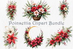 Poinsettia Clipart Bundle, 35 png Product Image 1