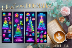 Christmas Tree Printable Bookmarks |Bookmark Sublimation PNG Product Image 1