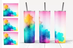 Colorful Paints Tumbler Sublimation. Tumbler Designs 20oz Product Image 2