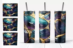Glitter Tumbler Sublimation. Teal Purple Gems Tumbler PNG Product Image 2