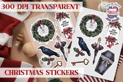Christmas Sticker Sheet Gothic Dark Winter Holiday PNG Product Image 1