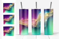 Glitter Tumbler Sublimation, Gold Waves Tumbler Design Product Image 2
