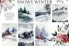 Winter clipart, christmas png, watercolor forest clipart Product Image 1