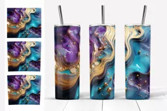 Glitter Tumbler Sublimation | Acrylic paints Skinny Tumbler Product Image 2