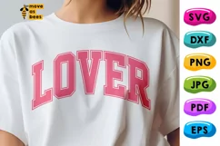 Lover Svg, Png, Pink Varsity Svg, Valentines Day Shirt Svg Product Image 2