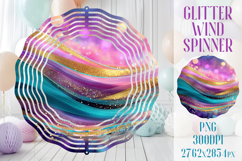 Glitter Wind Spinner Sublimation | Pink Gold Stripes Spinner Product Image 1
