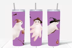 Halloween ghost 20oz skinny tumbler wrap sublimation designs Product Image 2