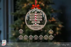 Family Sign Circle Ornament SVG, Christmas Ornament SVG Product Image 1