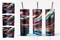 Glitter Tumbler Sublimation. Gold Stripes Tumbler Designs Product Image 2
