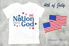 4th of July, One nation under God, patriotic quote, png Product Image 1