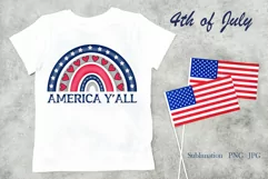 4th of July, Patriotic rainbow, America y'all, sublimation Product Image 2