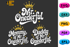 Mr. Onederful Svg, Png, Mom, Dad, Boy 1st Birthday Shirt Svg Product Image 2