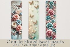 Floral Printable Bookmarks, 3 png, jpg files Product Image 1