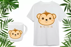 Cute cartoon animal - Baby monkey sublimation png Product Image 3
