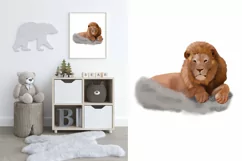 Watercolor lion, animal sublimation design png Product Image 3