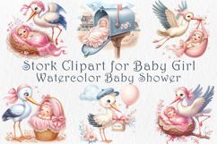 Watercolor Baby Shower Clipart, 25 PNG Product Image 1
