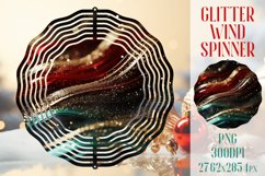 Wind Spinner Sublimation | Glitter Red Green stripes Spinner Product Image 1