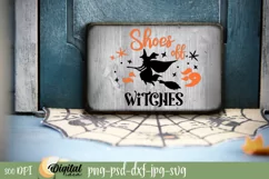 Round Sign Halloween design SVG. Shoes off witches SVG. Product Image 2