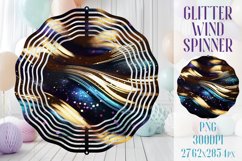 Wind Spinner Sublimation|Glitter Golden wave stripes Spinner Product Image 1