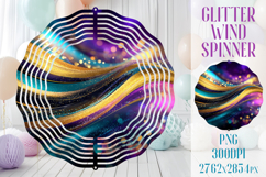 Glitter Wind Spinner Sublimation|Colorful Gold Waves Spinner Product Image 1