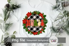 Christmas Nurse Png Buffalo Plaid Sublimation Design Groovy Product Image 2
