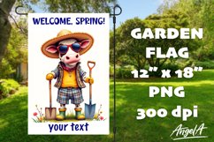 Welcome, Spring! Farmhouse Garden flag sublimation, cow Product Image 1