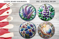Stained Glass Design| Round Cutting Board Sublimation Product Image 1