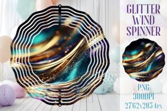 Wind Spinner Sublimation|Glitter Golden wave stripes Spinner Product Image 1