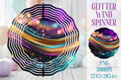 Glitter Wind Spinner Sublimation|Colorful Gold Waves Spinner Product Image 1