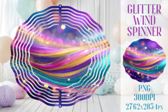 Glitter Wind Spinner Sublimation | Pink Gold Stripes Spinner Product Image 1