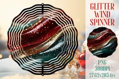 Wind Spinner Sublimation | Glitter Red Green stripes Spinner Product Image 1