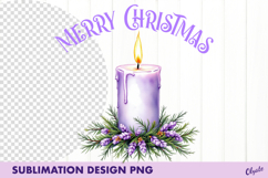 Watercolor Lilac Christmas Sublimation Bundle PNG Product Image 9