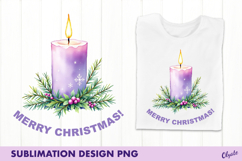 Watercolor Lilac Christmas Sublimation Bundle PNG Product Image 12