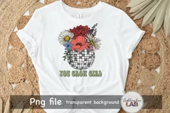 You Grow Girl Disco Ball Flower Bouquet Planter Sublimation Product Image 3