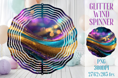 Glitter Wind Spinner Sublimation|Colorful Gold Waves Spinner Product Image 1