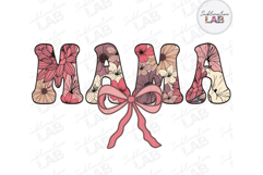 Mama Floral Coquette Bow Mothers Day Sublimation Design Product Image 1