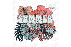 Summer Vibes Coquette Bow Beach Vacation Sublimation Design Product Image 1