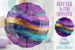Glitter Wind Spinner Sublimation | Pink Gold Stripes Spinner Product Image 1