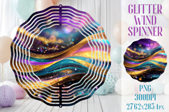 Glitter Wind Spinner Sublimation|Colorful Gold Waves Spinner Product Image 1