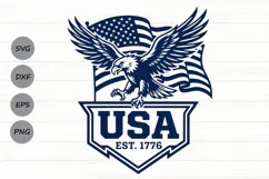 USA Est. 1776 Eagle Svg, USA Anniversary Svg, USA Eagle Svg. Product Image 1