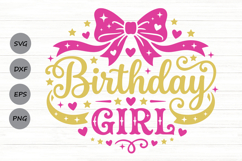 Birthday Girl Svg, Coquette Birthday Svg, Birthday Bow Svg. Product Image 1