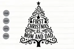 First Christmas As Mom And Dad Svg, Christmas family Svg. Product Image 1
